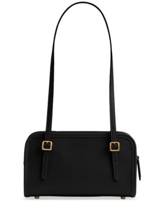 COACH Swing Zip Leather Shoulder Bag Black NO SIZE