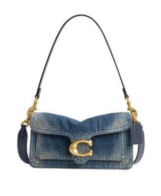 COACH Soft Loved Denim Tabby Small S BrassDark Indigo No Size